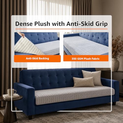 Image of Amazon Basics - Flannel (Polyester) Quilted Make Your Own Sofa Cover |70 x 180 cm| Microfiber Sofa Slipcover | 350 GSM (3 Seater)