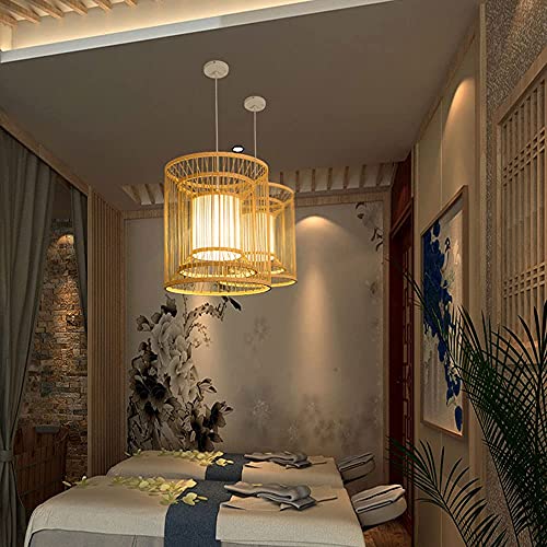 Éclairage de plafond rétro en bambou pour de grands espaces - 4