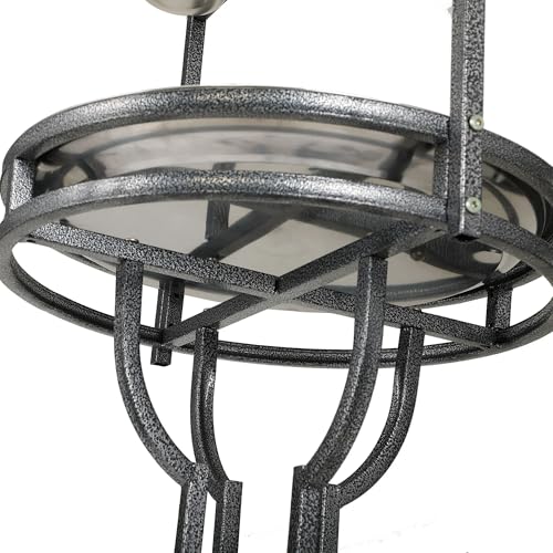Image of Parrot Stand Bird Perch Stand Bird Playstand with Easy Grip Tray Bowls Toy Hook Rolling Wheel Large Pet Gift Wrought Iron Play Ground Rolling Wheel (Black)