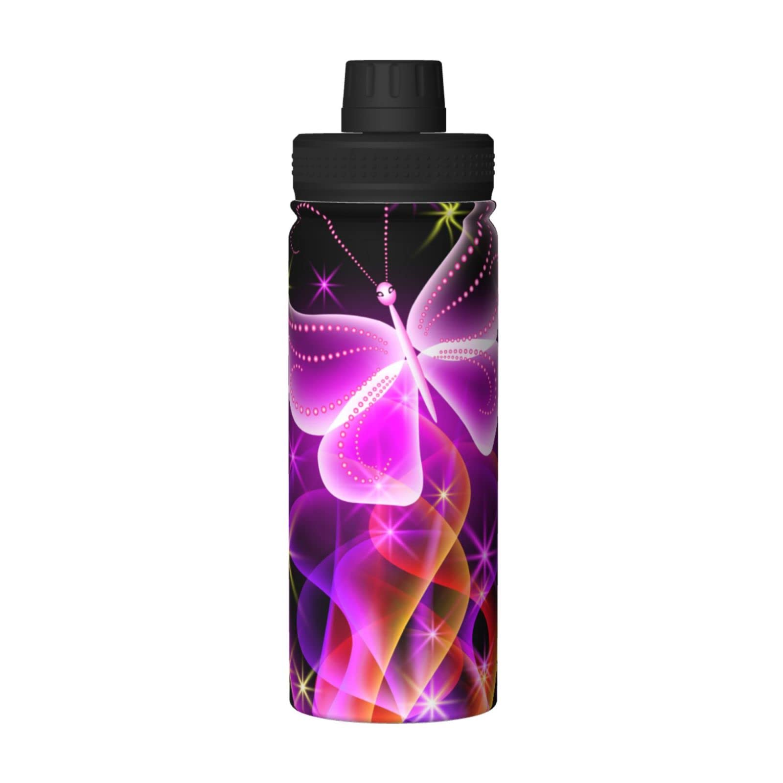 Sport-Wasserflasche, 530 ml, isoliert, Edelstahl, auslaufsicher, für Reisen, Fitnessstudio, Büro