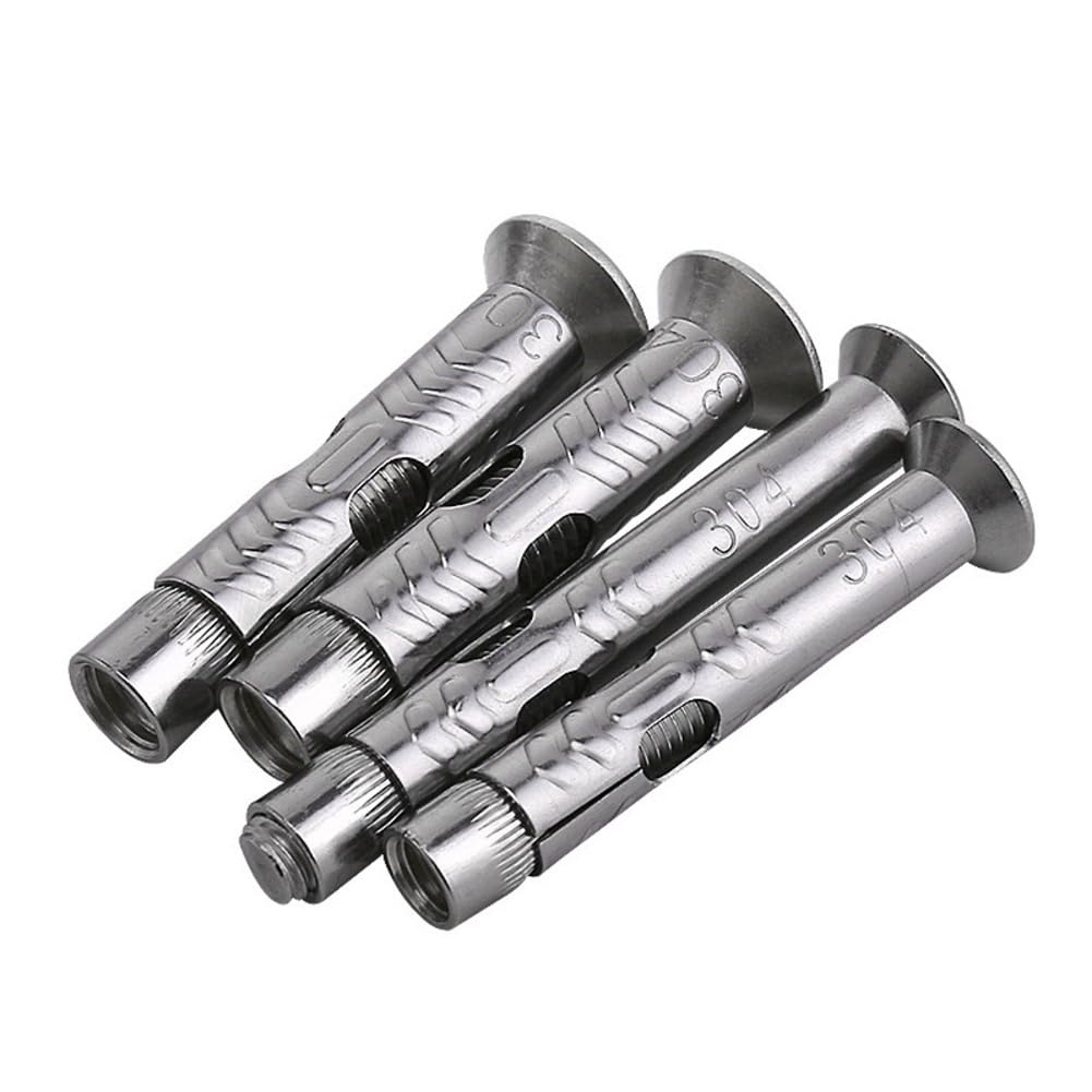 Ancoraggio per bulloni, 20 viti di ancoraggio in acciaio inox, viti a testa svasata, viti a testa svasata interne, viti di ancoraggio per carichi pesanti, ancoraggi a cuneo per scaffali, supporti