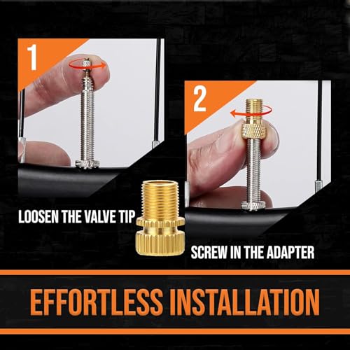 Image of Brass Presta Valve Adapter, Convert Presta to Schrader Adaptor, Inflate Tire Using Standard Pump or Air Compressor for All Types of Bikes, e-Bikes, e-Scooters, Motocycle and Cars 1pcs