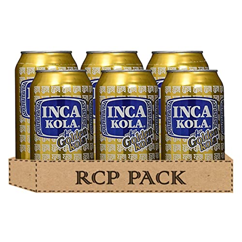 Inca Kola Golden Carbonated la kola dorada - 12 oz cans - 6pk