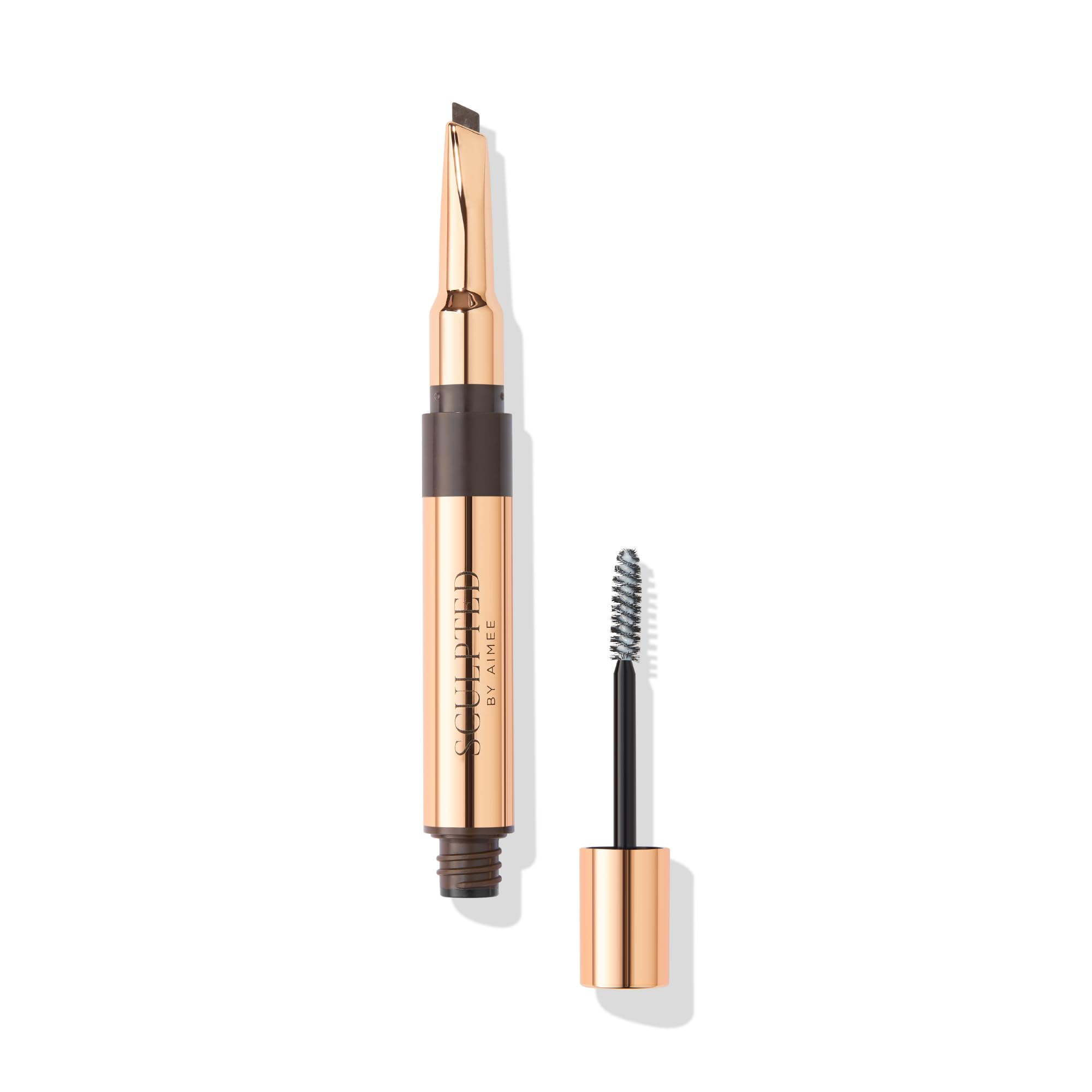 Shape & Set Black Brown Eyebrow Pencil & Fixing Gel Duo from Sculpted by Aimee 2.5ml, Travel-Friendly