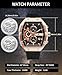 TEARTRACE Watches for Men Analog Quartz Waterproof Sport Men’s Watch Tonneau Chronograph Luminous Fashionable Unique Casual Watch with Silicone Strap