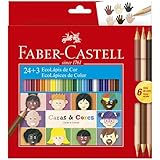 ECOLAPIS 24+3 CARAS & CORES, Faber-Castell, 120124CC, Tons de pele