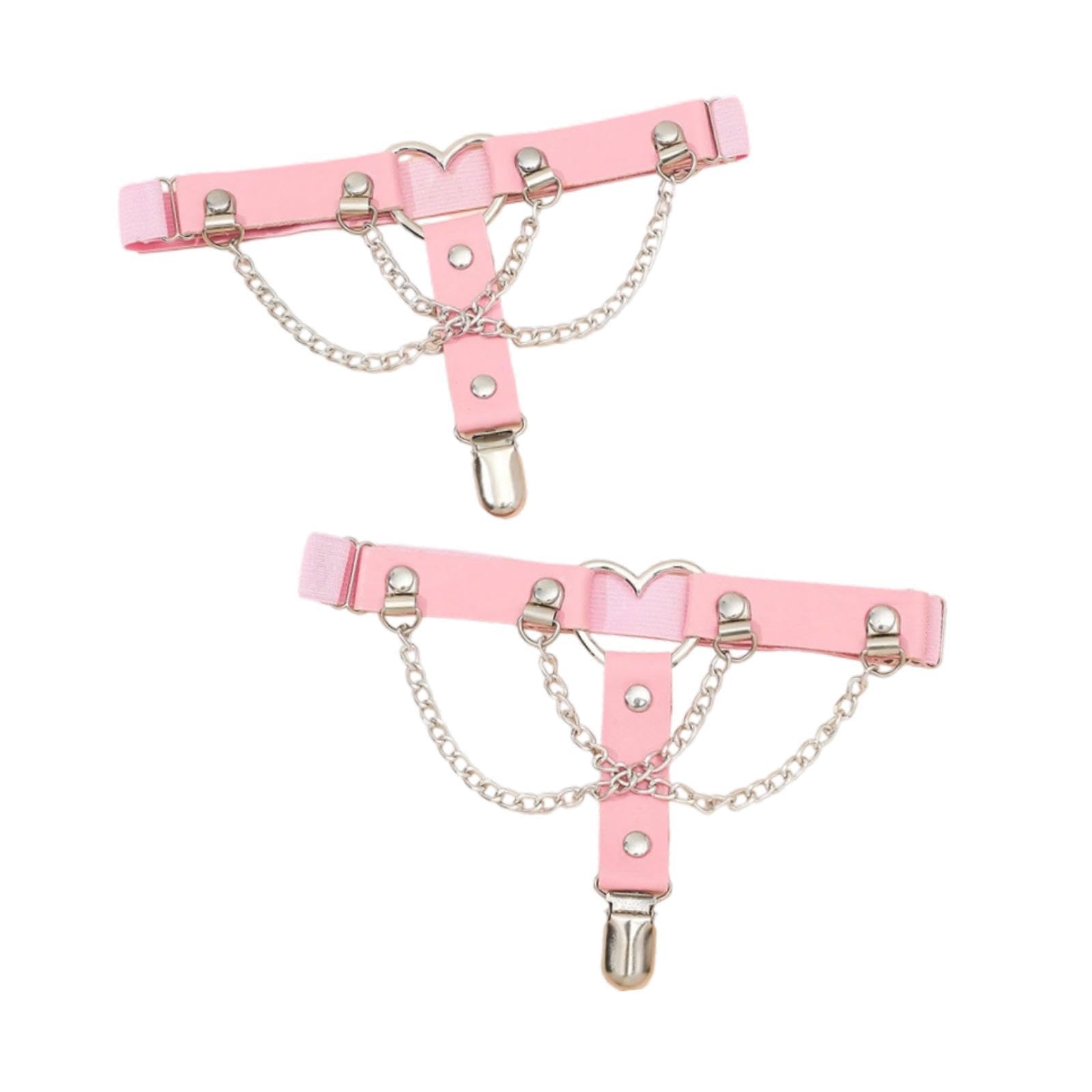 trendynest 2x Thigh Garter Punk Elastic Garter Belt for Club Festival Outfits Halloween Pink | Clothing, Shoes & Accessories | Womens Clothing | Intimates & Sleep | Garter Belts-picture-31