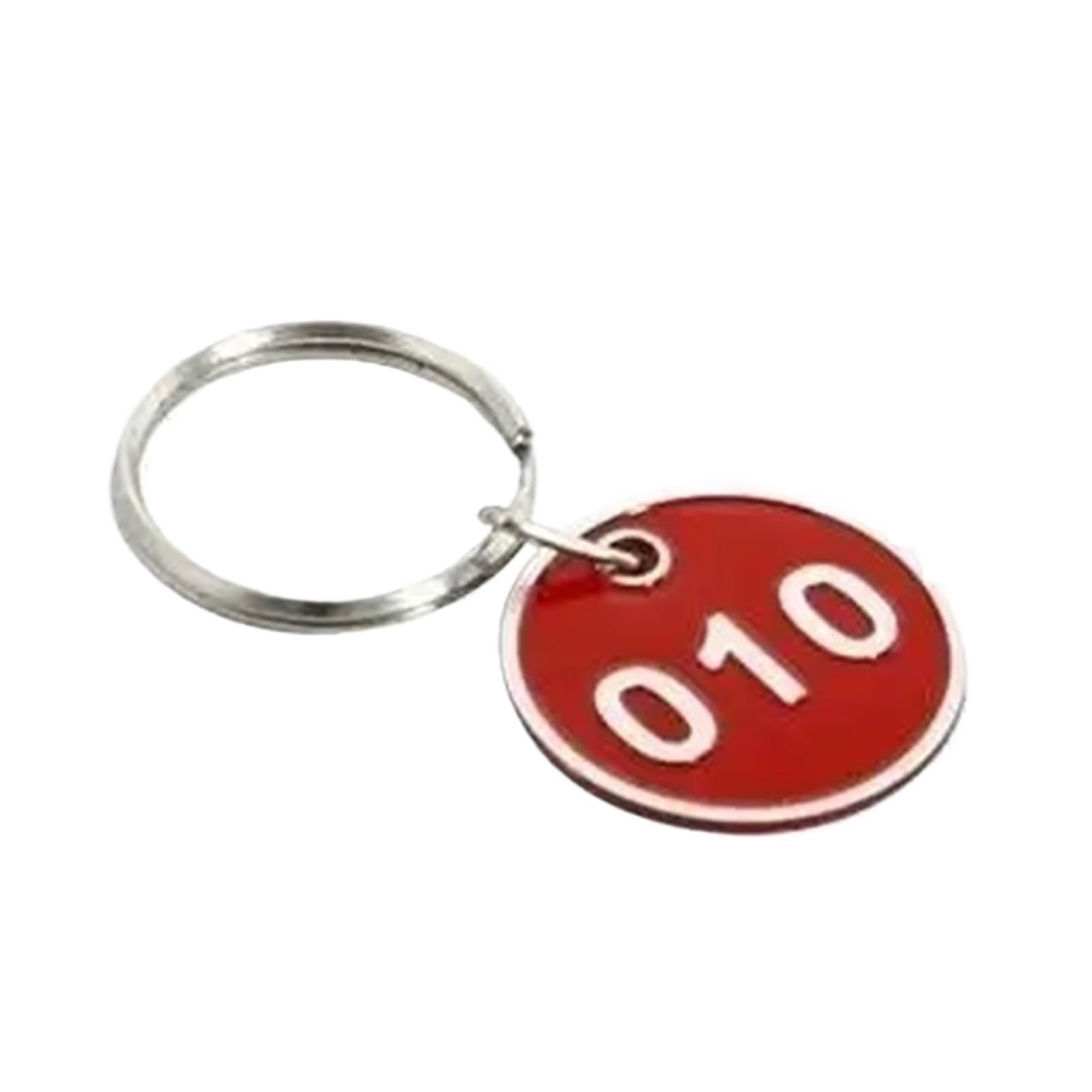 Metal Number Tags with Rings, Aluminum Number Tags Multicolor 30mm Disc 1-200 with Split Rings(Red,1 100)