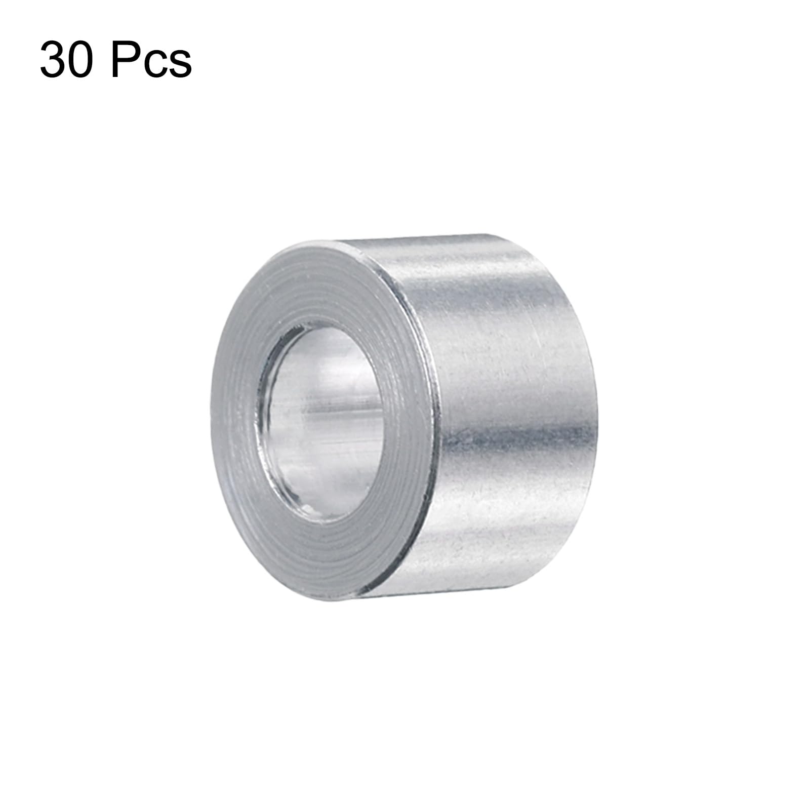 QUARKZMAN 30pz Spacer in Alluminio 5mm Foro x 10mm Od x 6mm Lunghezza Boccola di Supporto per Vite Distanziatore in Metallo Rotondo con Finitura Semplice per Viti M5, Bulloni e Aste