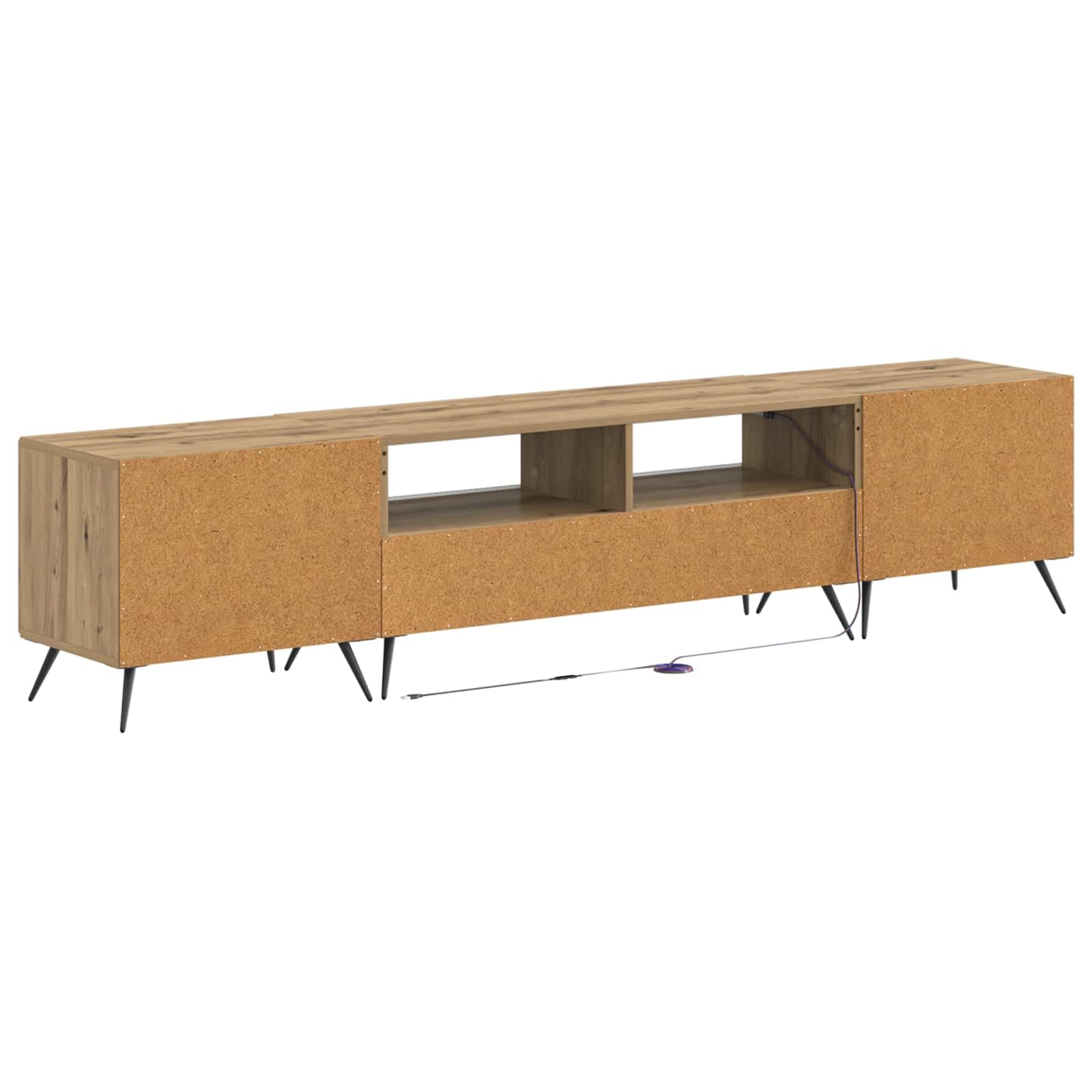 Gabinete de TV LED de 5 piezas de madera de roble artesano