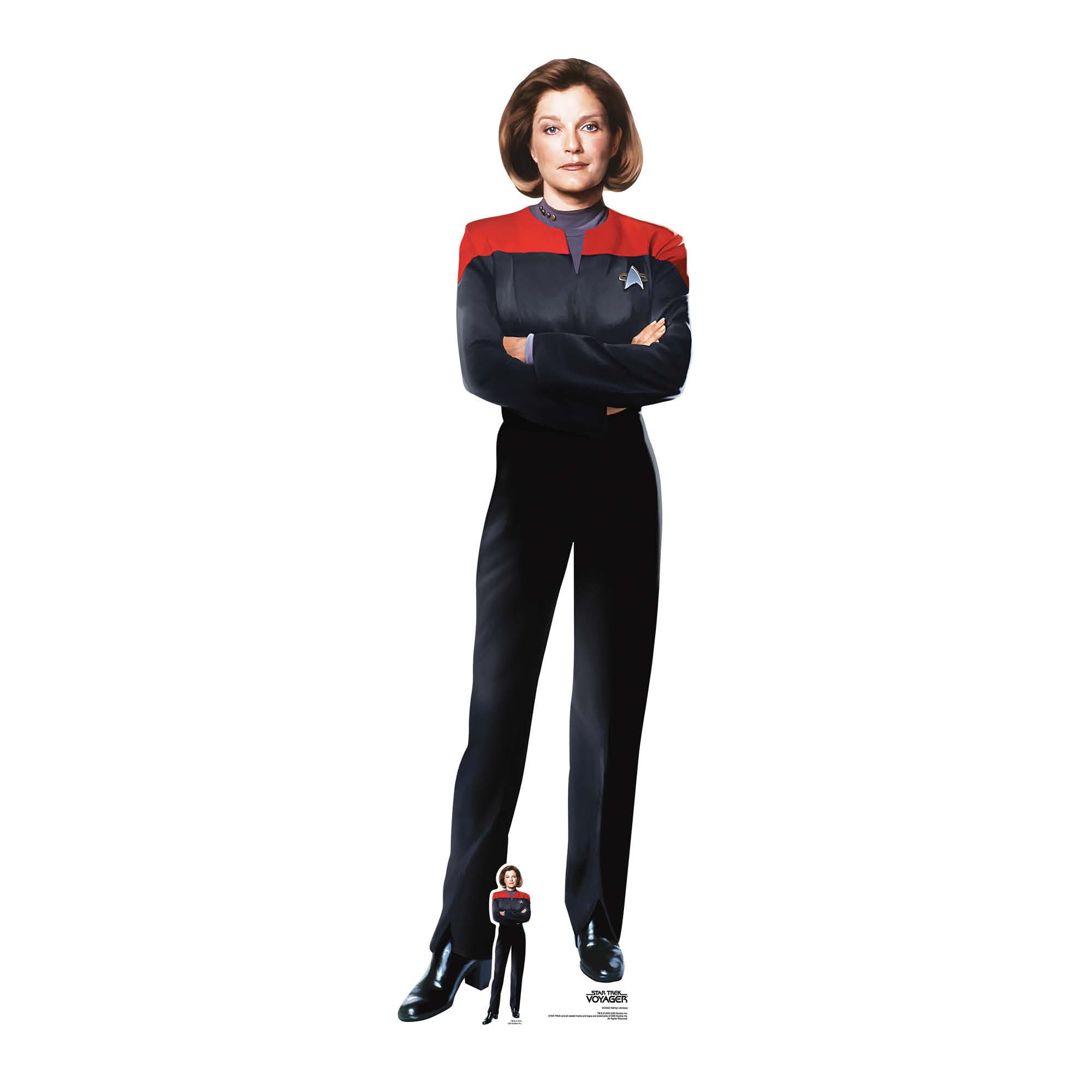 Star Cutouts SC4822 Star Trek Captain Kathryn Janeway Lifesize Cardboard Cutout 169cm – Voyager Command Standee, Iconic Star Trek Gift & Party Display