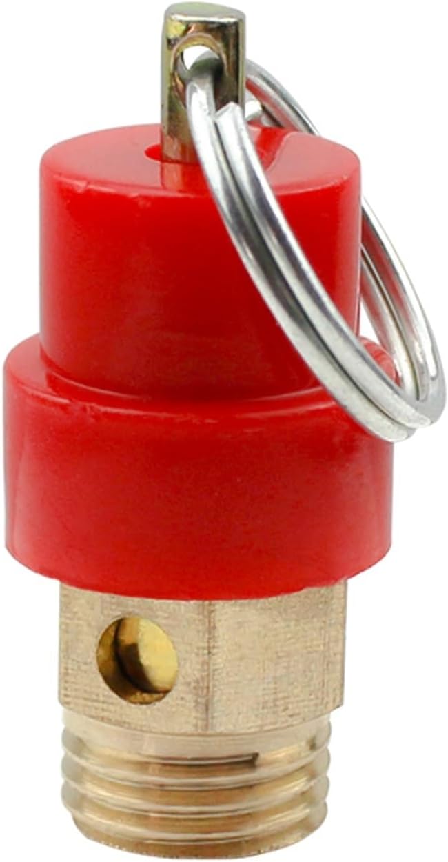 Air Compressor Safety Valve Riding Limiting Automatic Pull Ring Exhaust Relief 8Kg2 Points 1/4 1Pcs(Yellowcap3points8kg)