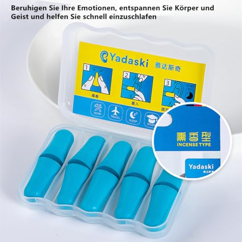 10er Pack Ohrstöpsel - Wiederverwendbare Premium-Schaumstoffstöpsel für Entspannung, Schlaf und Musikgenuss - Effektiver Schutz gegen Lärm (Blau)