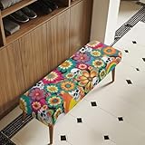 Housse de banc : fabriquée à partir de tissu polyester de qualité, cette protection de banc résiste à l'usure quotidienne, aux déchirures et aux plis. Il conserve une apparence fraîche et bien rangée, ce qui en fait un choix pratique pour les meubles de terrasse et les zones très fréquentées