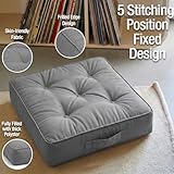 Booster Cushions For Armchairs Large Seat Dining Chair 45x45 Square Seat Pad, 10cm Thick Floor Cushion, Pregnancy & Post-Operative Adults Chair Bolster Cushion Seat Car Seat Sofa (Grey) - Image 5