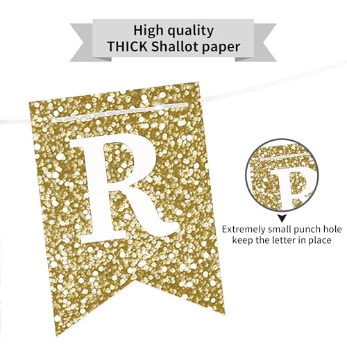 Image of Congrats Grad Banner Gold Glitter Pre-Strung Congrats Grad Sign Decorations - 8ft -No DIY - Graduation Party Decorations for Class of 2026 Graduation Decorations