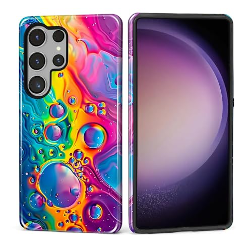ZHEGAILIAN Case for Samsung Galaxy S26 Ultra,Shockproof Hard Shell + Soft Silicone 2 in 1 Hybrid,Shockproof Bumper Drop Protective- Colorful Neon Bubbles