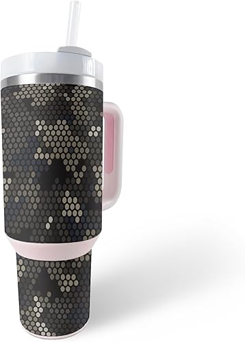 MightySkins Skin - Vaso de vinilo compatible con Stanley The Quencher H2.0 FlowState de 40 onzas, diseño de lunares camuflados, protectora, duradera