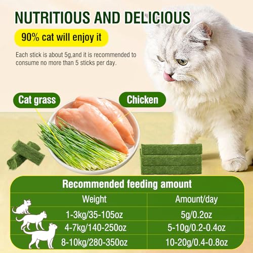 120g/4.23oz Cat Grass Teething Stick Hairballs,Chew Sticks for Cats,Catnip Toys Sticks Indoor Kitten Chew Stick - Image 3