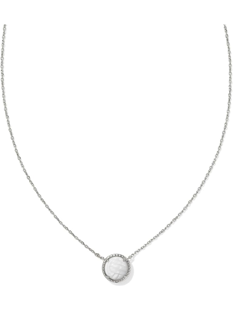 Silver Kendra Scott Volleyball Short Pendant Necklace