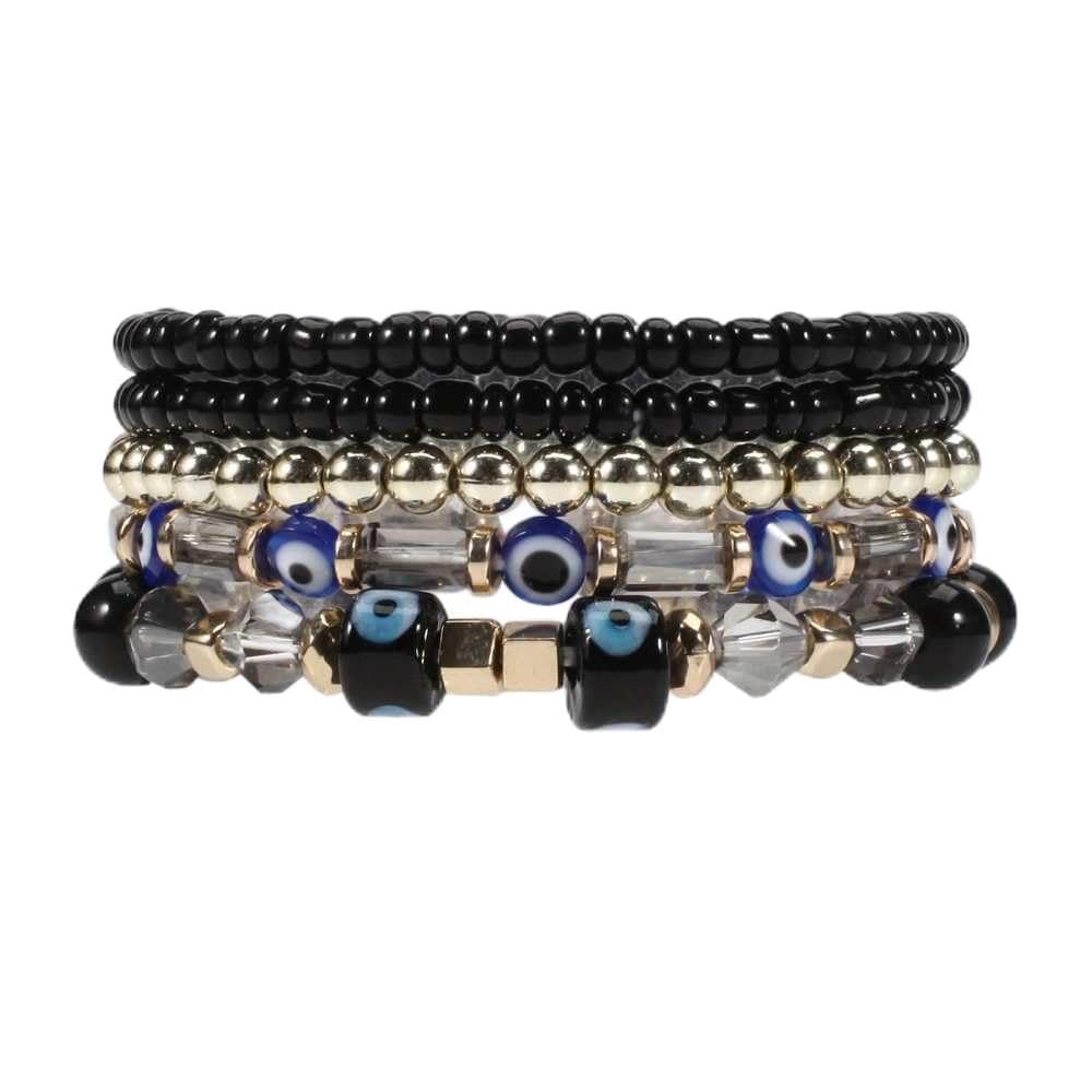 Bling Queen Womens Boho Stackable And Stretchable Beaded Bracelets, Stackable Beaded Stretch Bracelets, Stackable Bracelet, Beaded Bracelets For Women, Stacking Bracelets, Womens Bracelets(Black) (B0CR16PMZS) Amazon Price History, Amazon Price Tracker