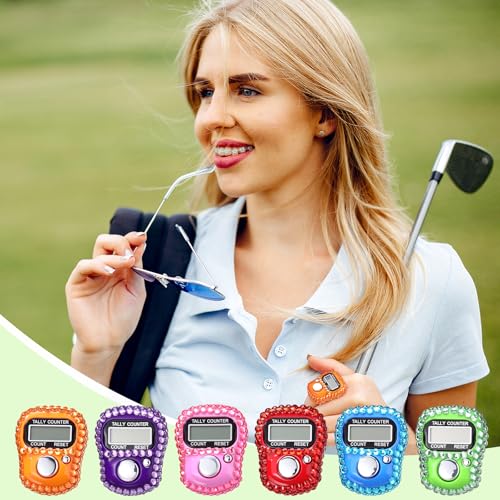 Image of Simgoing Electronic Finger Clicker Counter, Rhinestones Tally Tasbeeh Counter Gifts for Prayer Islamic Golf Counting Goods Lap Knitting Bling Accessories