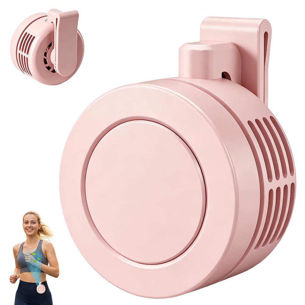 Portable Silent Mini Bladeless Fan, Mini Clip Waist Neck Wearable Fan, Rechargeable Clip-On Hands-Free Fans with 3 Speeds & 360 ° Rotation, USB Rechargeable Bladeless for Outdoor Travel Office Hiking