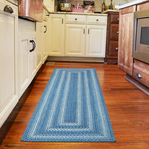 Homespice Denim Jute Braided Rug Runner Ideal as Blue Runner Rug 22x72
