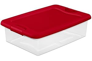 Sterilite 32 Quart Latching Storage Box, Multipurpose Container for Classroom, Office, Stackable...