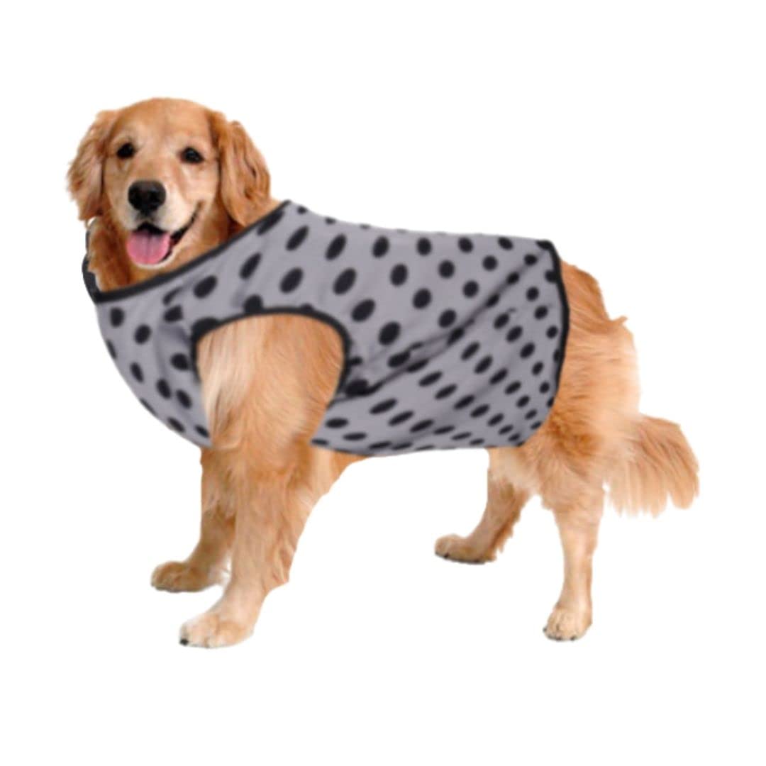 Sage Square Funky Soft Material Dog T-Shirt | Cool/Funky Print Pet | Soft Light Weight | Comfortable, Breathable Dog Clothing | Trendy Vest Outfit (Medium - 16 inch) (Polka Grey) (B0BCPYPWM2) Amazon Price History, Amazon Price Tracker