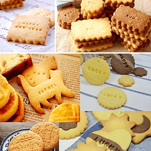 Set Of 144 Pcs Alphabet Number & Letter Cookie Biscuit Stamp Embosser Cutter Fondant Diy Tool #TOP3