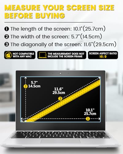 Image of F FORITO 11.6 inch Laptop Privacy Screen Protector, 360 Anti-Spotting and Anti-Glare Laptop Privacy Shield Compatible with 11.6 inch Acer /Lenovo /HP /ASUS /Dell 16:9 Aspect