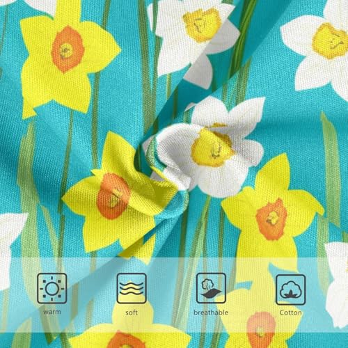 Flower Toddler Underwear Floral 2t Cotton Cute Panties Girl Yellow Daffodil Flowers Green Teal Underpants Briefs3