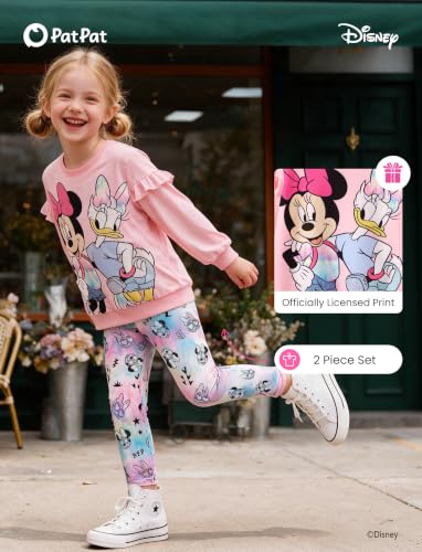 Image of Disney Girls Clothes Long Sleeve Sweatshirt Leggings Outfit 2 Piece Set
