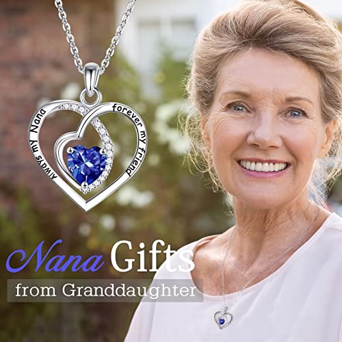 Iefup Nana Gifts, 925 Sterling Silver December Birthstone Necklace Tanzanite Jewelry Best Great Grandma Gifts Nana Necklace Valentines Day Mothers Day Birthday Christmas Gifts For Grandma Nana #TOP1