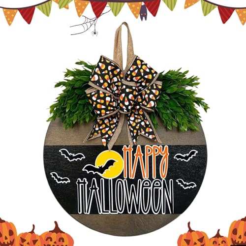 Panel de Puerta Happy Halloween para bienvenida exterior en madera 8