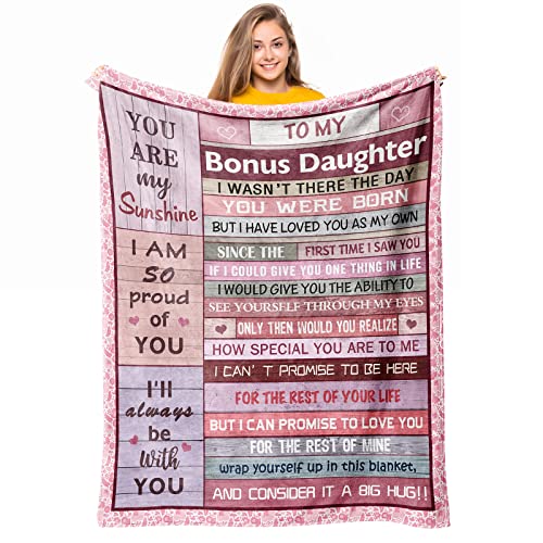 Loxezom to My Bonus Daughter Gifts Throw Blanket 60' x 50', Step Daughter Gifts from...