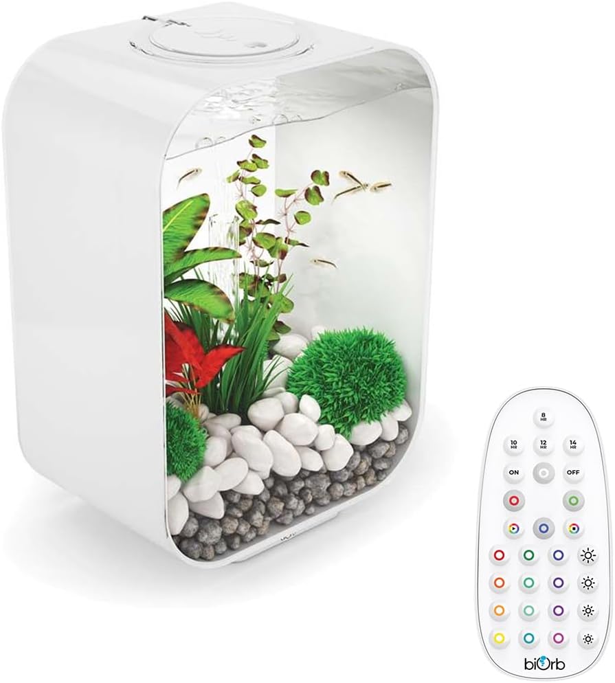 biOrb LIFE 15L White Aquarium Fish Tank with Multi Colour LED Lighting