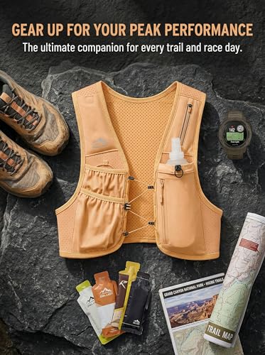 Image of Zelvot Running Vest for Women Men, US Patent, Adjustable Chest Straps Running Hydration Vest with 500ml Soft Flask, Lightweight Reflective Hydration Backpack for Marathon