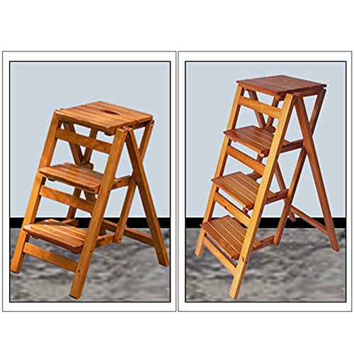 Escabeau pliant en bois échelles de cuisine durables bois 4