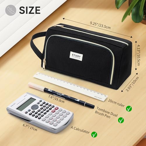 KALIDI Large Pencil Case for Girls and Boys, Cute Big Capacity with Zipper & Compartments - Image 2