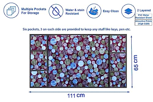 Image of The Furnishing Tree Fridge Top Cover Compatible for Samsung RR26C3893UT /HL, 246 LTR WxL 65x111 in CM Abstract Pattern Multicolor Light