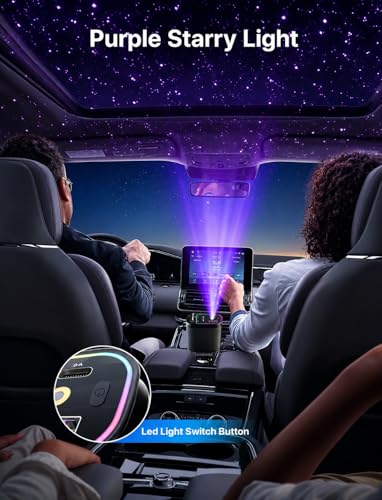Image of 120W Retractable Fast Car Charger with DRL and Starlight (2026 Version) | 4-in-1 Dual Retractable Cables with USB & Type-C Ports | Adjustable 180 Direction