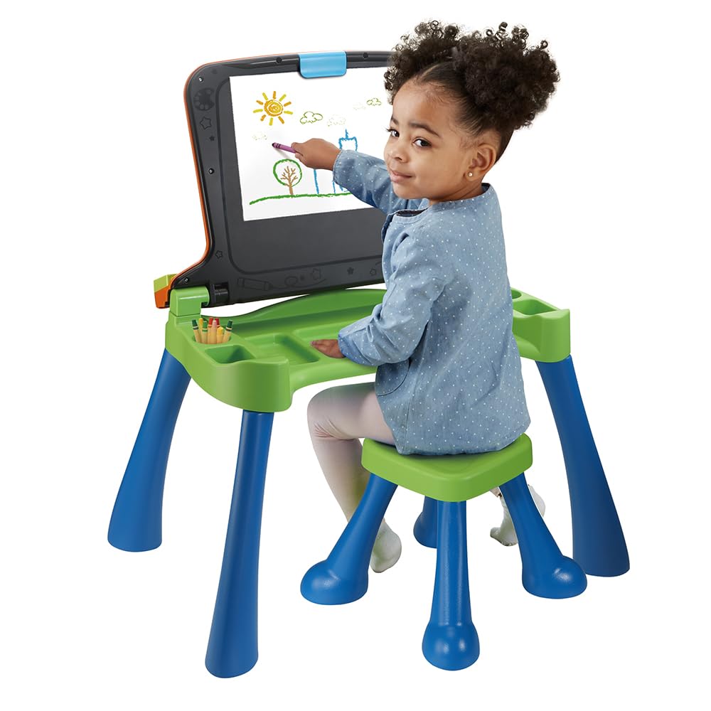 VTech Magico Tavolo Interattivo ToccaImpara 5 in 1 Bambini 3-6 Anni | Funzione Proiettore, Impara a Scrivere e Disegnare, Cavalletto, Lingua Italiana