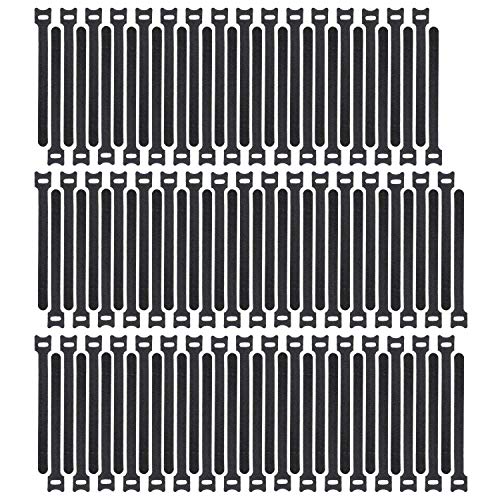 Haobase 100pcs Reusable Fastening Cable Ties Adjustable Strap Wire Management (6 Inch, Black)
