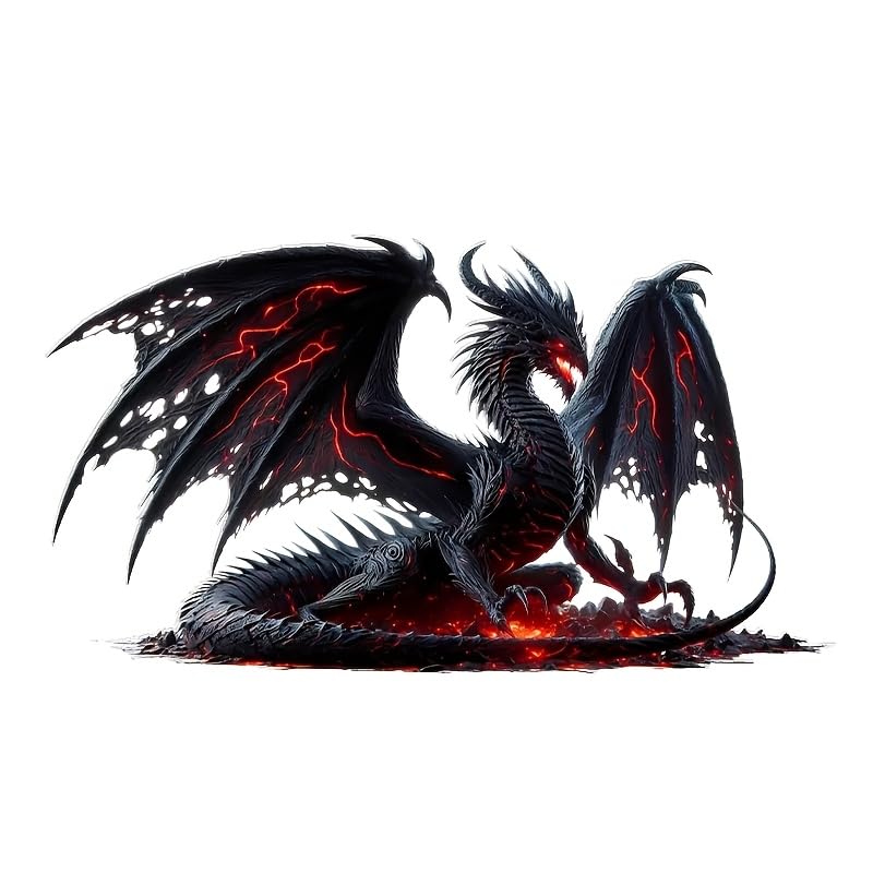 SLGIFT Evil Dragon Vinyl Sticker, Plain Surface, Contemporary Style, Multicolor, 7 Inch, Waterproof, Peel and Stick-image-6