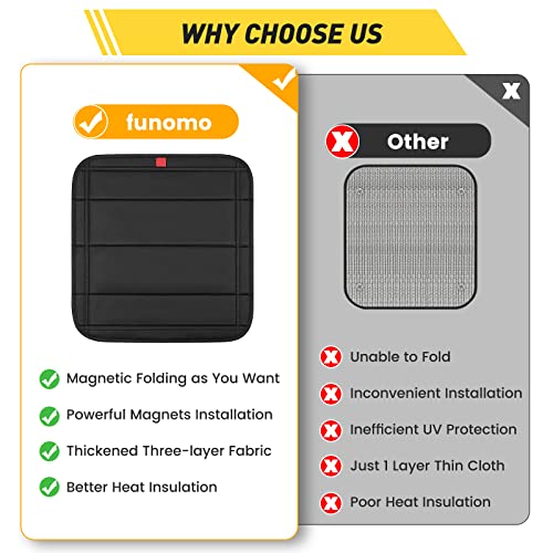 Image of funomo Magnetic RV Vent Cover - 16.25 x 16.25 Inch Foldable Magnet RV Blackout Window Shade Sun Cover with UV Protection and Waterproofing, Comes with Storage Bag (Black)