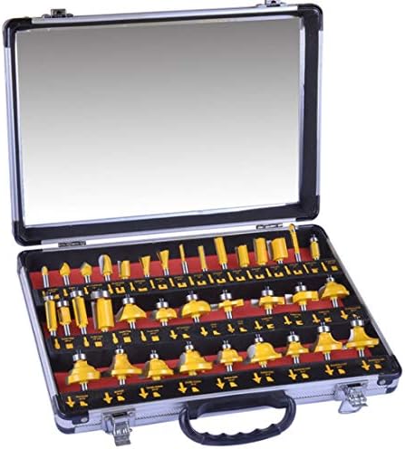 DBoyun 35Pcs 1/4" Shank 6.35mm Router Bit Set Carbide Professional Woodworking Cutting Tools Engraving Milling