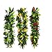 Hawaiian Luau Leis Tropical Luau Leaf Leis,Flowers Leis for Graduation,Summer Party,Luau Party Favors (3 Pack)