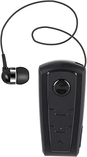 Bluetooth Headset, Wireless Sports Bluetooth 4.1 Headset Retractable Handsfree Earpiece Single with Mic Noise Cancelling 5H Talk Time In-ear Earphone for Driver, Trucker, Bike, Sports, etc.(Black)